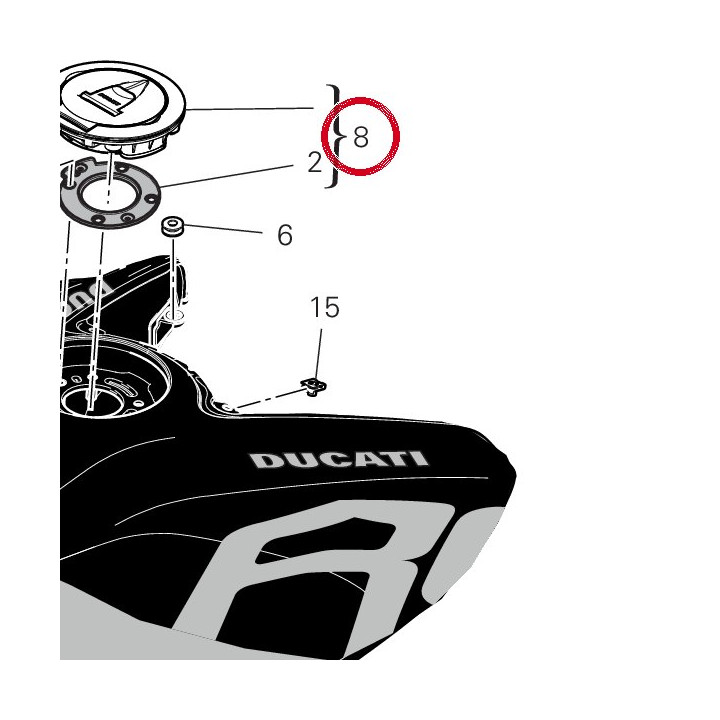 Bouchon réservoir carburant — réf. 89510741A | Ducati Store