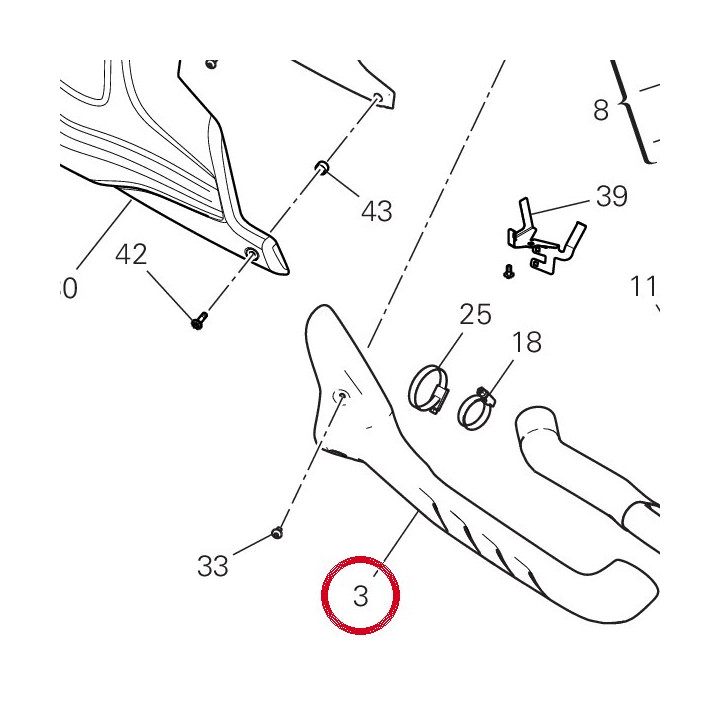 Pare-Chaleur horizontal — réf. 46111312AB | Ducati Store