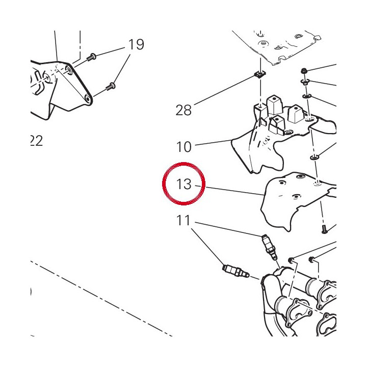 Pare-Chaleur arrière — réf. 4601M621A | Ducati Store
