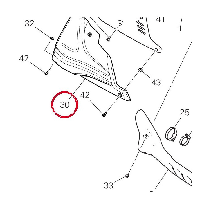 Pare-Chaleur droit — réf. 4601L341AA | Ducati Store