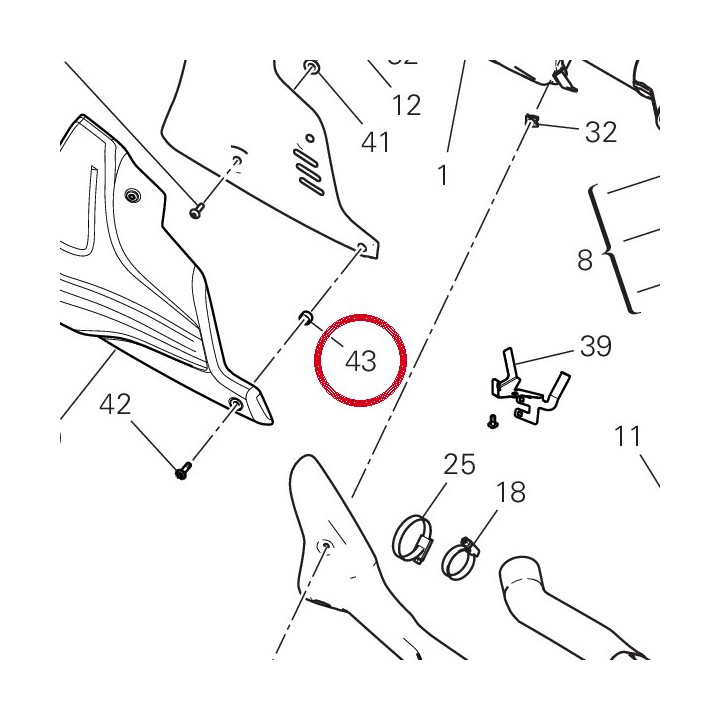 Entretoise 97612971A — réf. 97612971A | Ducati Store