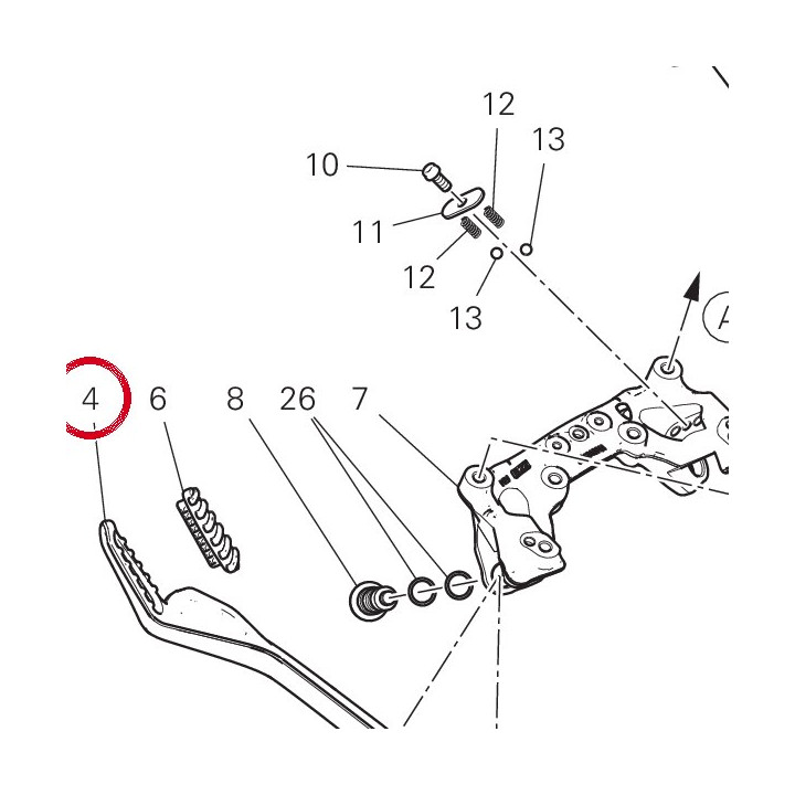 Repose-Pieds arrière droit — réf. 46520942AA | Ducati Store