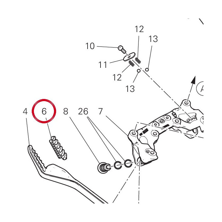 Rear rh foot peg rubber pad — réf. 76510331A | Ducati Store
