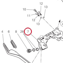 Fin. passenger foot peg — réf. 82414391AA | Ducati Store