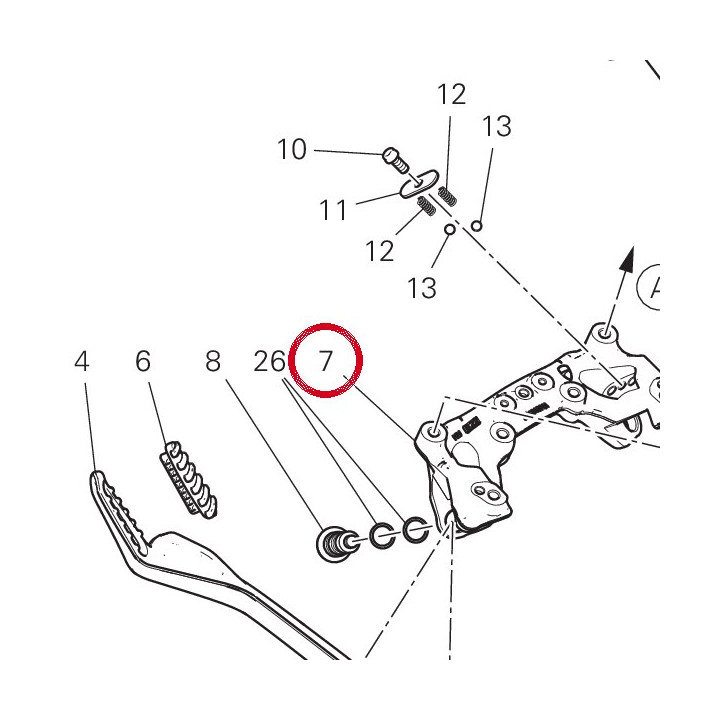 Fin. passenger foot peg — réf. 82414391AA | Ducati Store