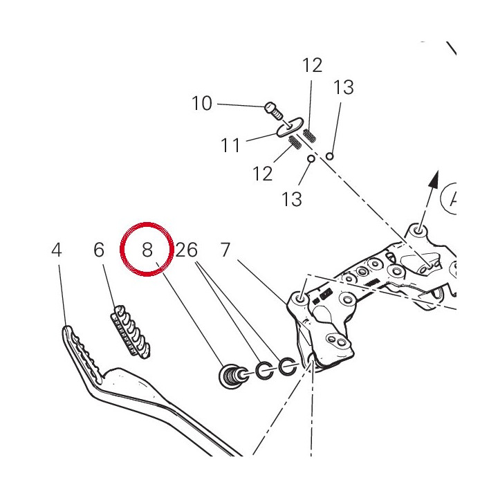Pivot Repose-Pieds arrière — réf. 82113561A | Ducati Store