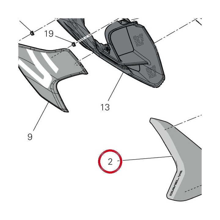 Cache radiateur droite — réf. 4801D153AD | Ducati Store