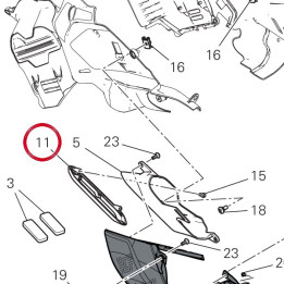 Rh back escutcheon painted — réf. 4801D281AA | Ducati Store