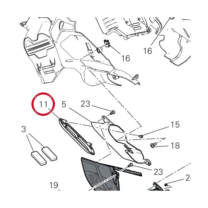 Rh back escutcheon painted — réf. 4801D281AA | Ducati Store