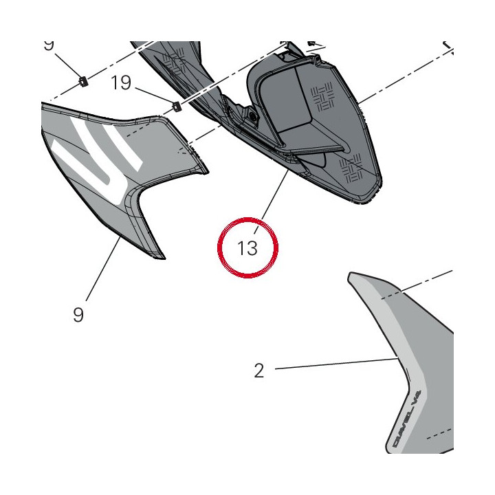Ouie radiateur droit — réf. 4801K022BA | Ducati Store