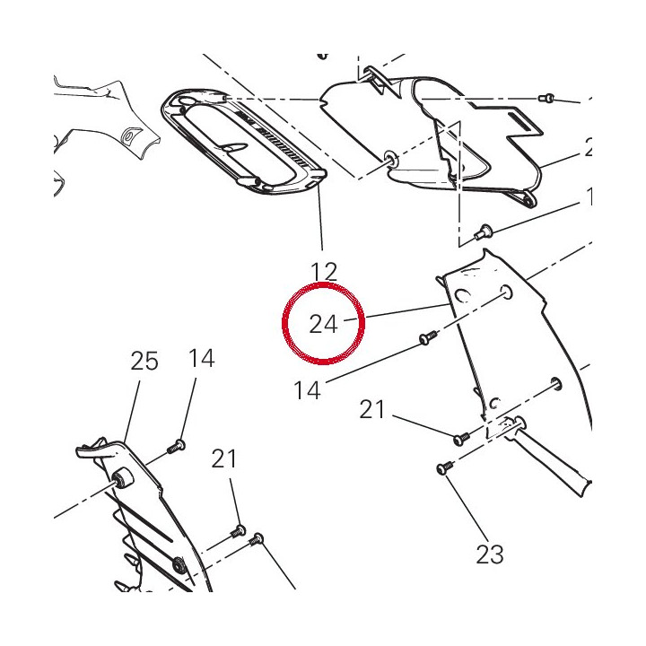 Panneau gauche 4801D231B — réf. 4801D231B | Ducati Store