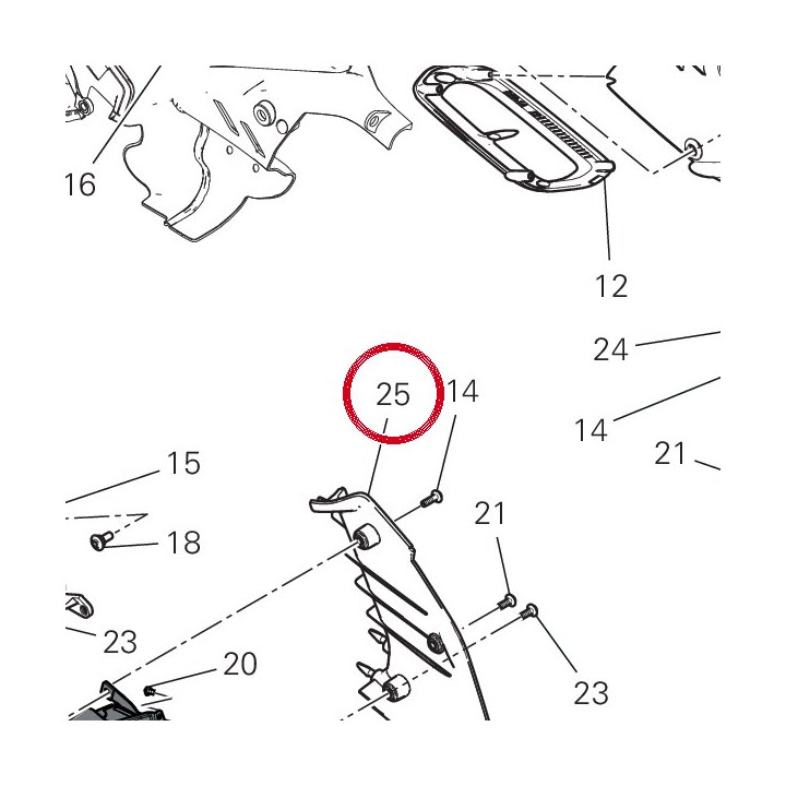 Panneau droit 4801D221B — réf. 4801D221B | Ducati Store