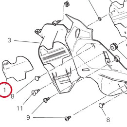 Placca cover motore dx — réf. 4801D531BA | Ducati Store