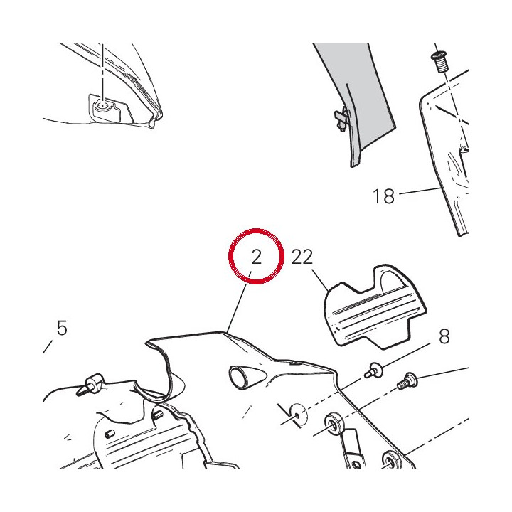 Calotte gauche 4601M532A — réf. 4601M532A | Ducati Store