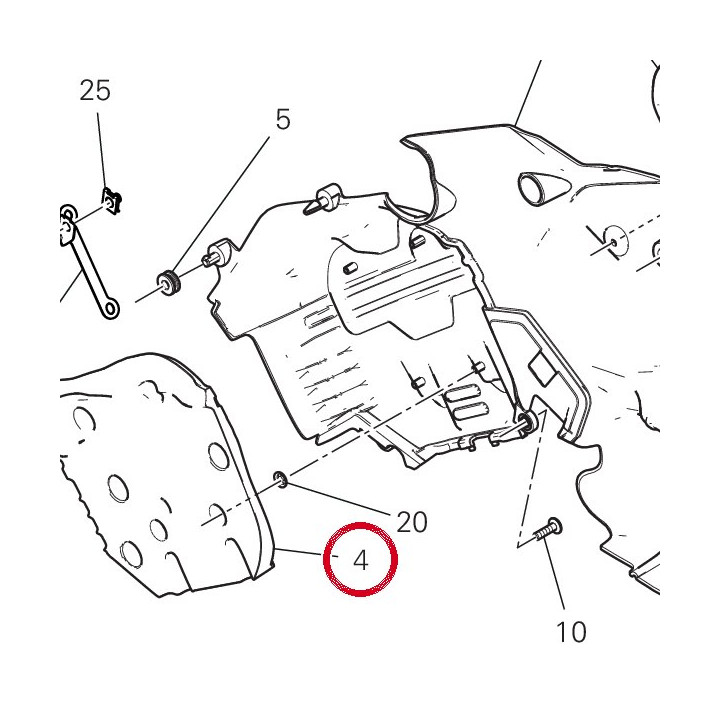 Sound-Absorbing panel left — réf. 48612991A | Ducati Store
