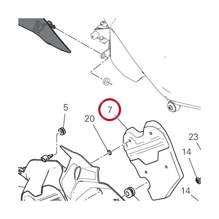 Panneau insonorisant droit — réf. 48613401A | Ducati Store