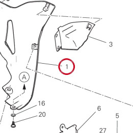 Calotte gauche 4801D091AC — réf. 4801D091AC | Ducati Store