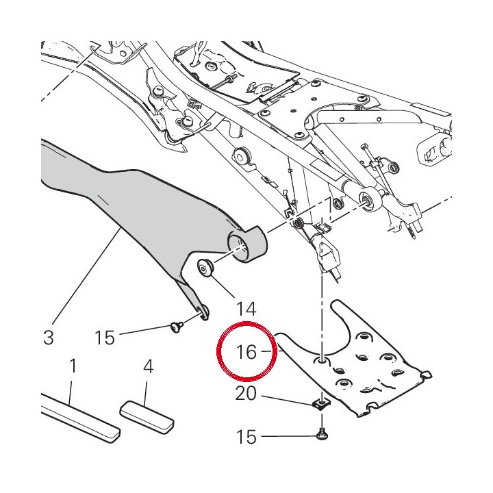Lower frame cover 1705 — réf. 48217071A | Ducati Store