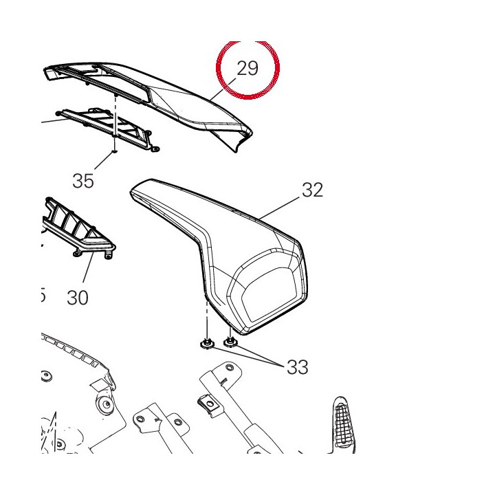 Tail cover lh 48217811AA — réf. 48217811AA | Ducati Store