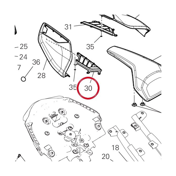 Grille arrière droite — réf. 48217821BA | Ducati Store