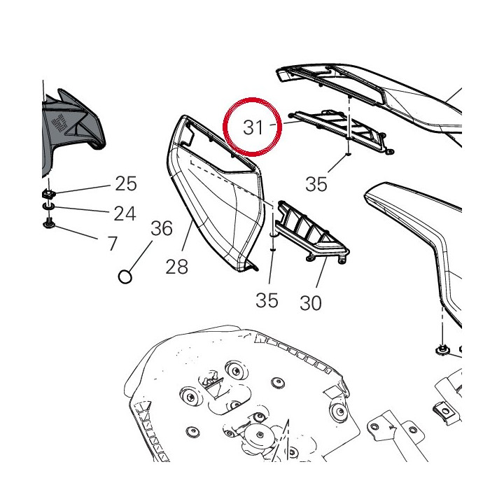 Grille arrière gauche — réf. 48217831BA | Ducati Store