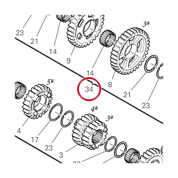 Arbre secondaire de boîte — réf. 15023071A | Ducati Store