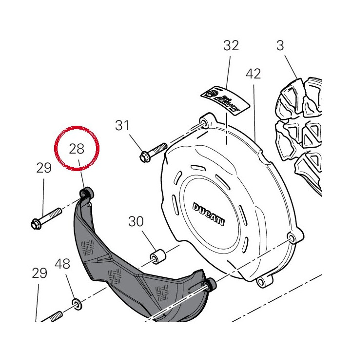 Clutch cover protection cf — réf. 4601U271AA | Ducati Store