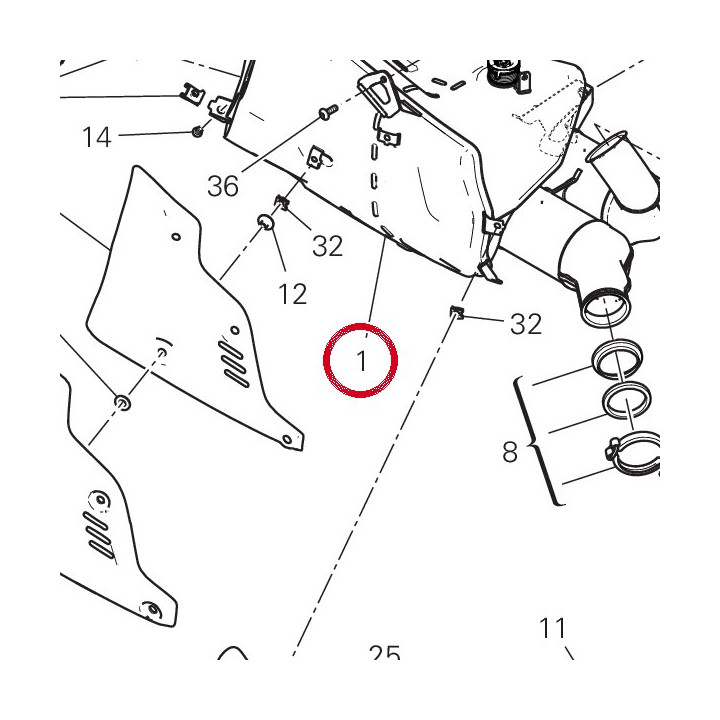 Silencieux complet 574P5011D — réf. 574P5011D | Ducati Store