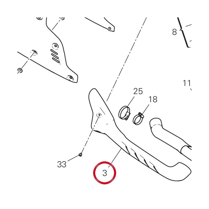 Pare-Chaleur horizontal — réf. 46111312A | Ducati Store