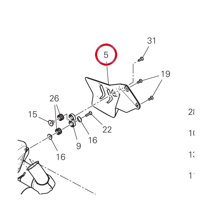 Pare-Chaleur gauche — réf. 4601M651A | Ducati Store