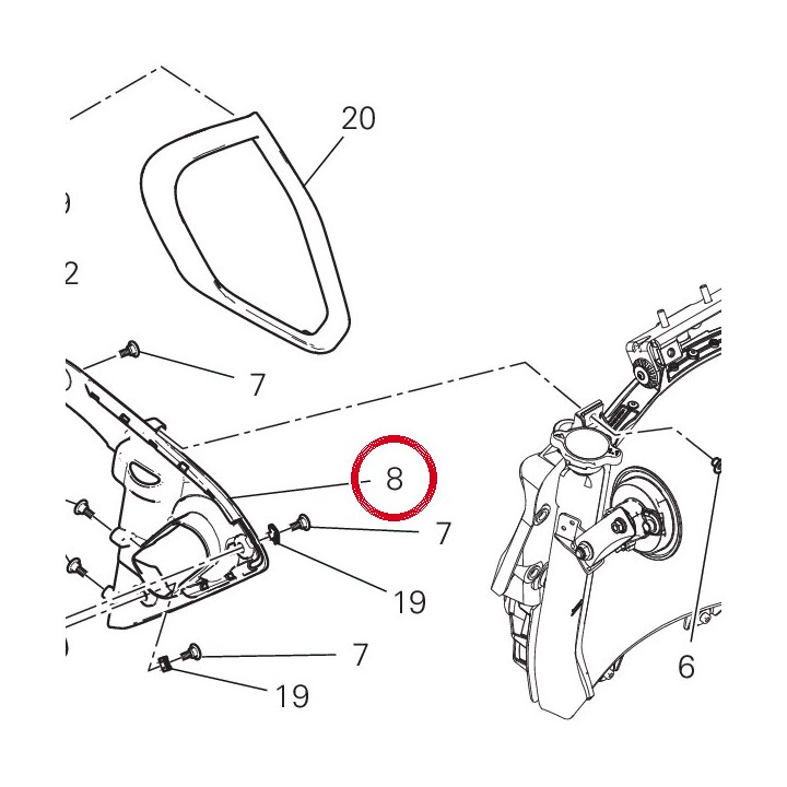 Right radiator cover cap — réf. 4801D172A | Ducati Store