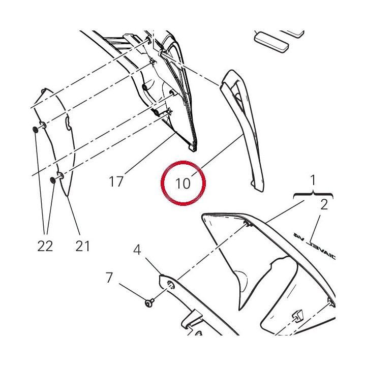 Lh front escutcheon — réf. 4801D271AA | Ducati Store