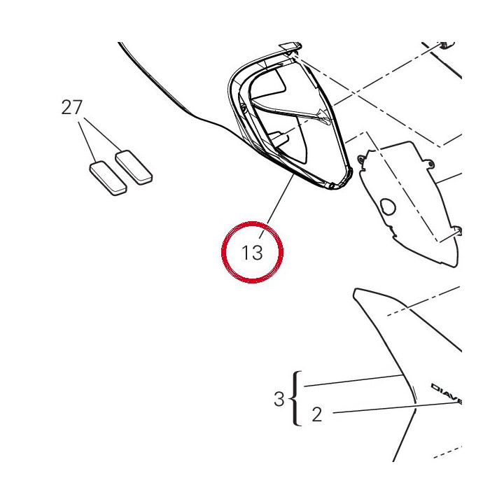 Ouie radiateur droit — réf. 4802D301BB | Ducati Store
