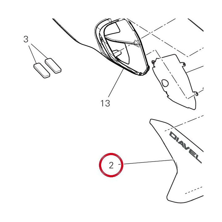 Cache radiateur droite — réf. 4801D153AC | Ducati Store