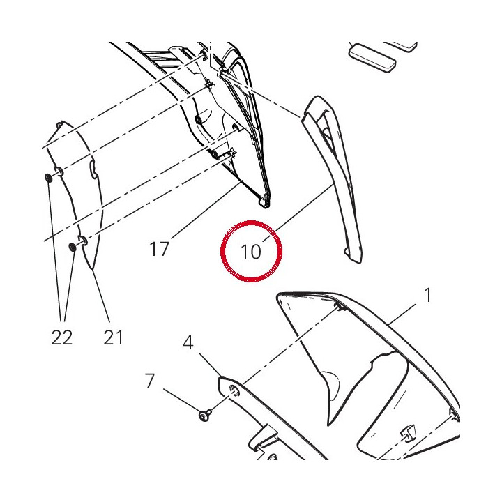 Mostrina anteriore sx — réf. 4801D271AB | Ducati Store