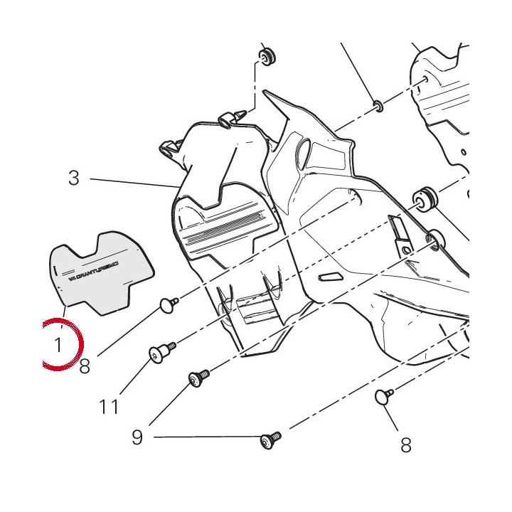 Engine cover plate 4801D531A — réf. 4801D531A | Ducati Store