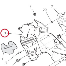 Calotte droit 4601M542A — réf. 4601M542A | Ducati Store