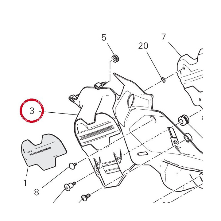 Calotte droit 4601M542A — réf. 4601M542A | Ducati Store