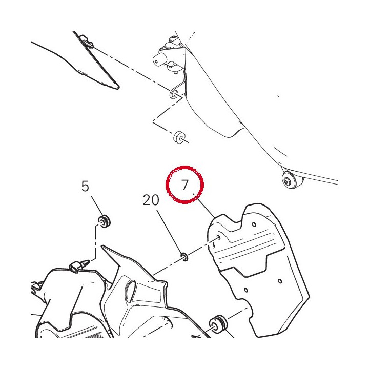 Panneau insonorisant droit — réf. 48613041A | Ducati Store