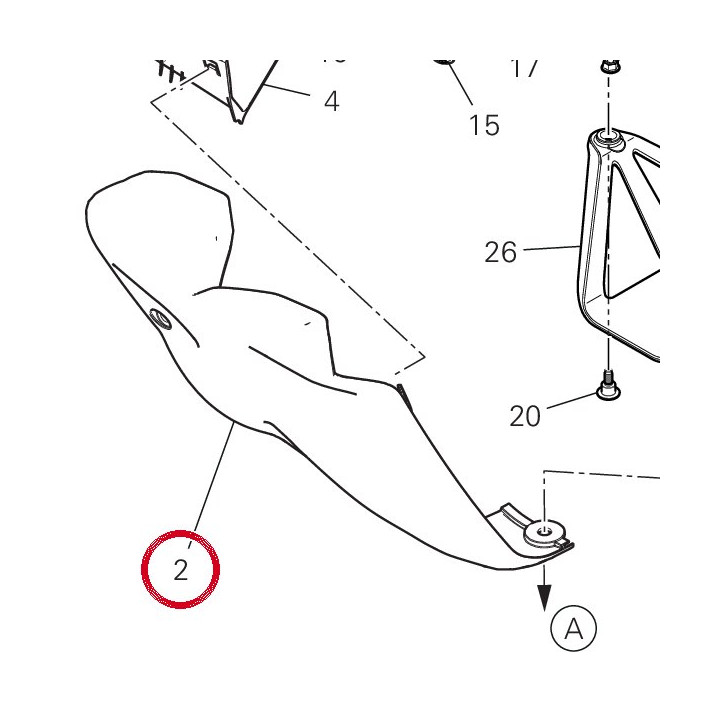 Calotte droit 4801D101AA — réf. 4801D101AA | Ducati Store