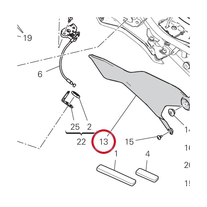 Panneau lateral droit — réf. 48212721AA | Ducati Store