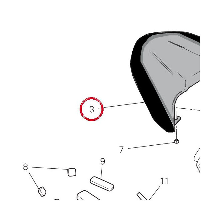 Cover sella passeggero — réf. 24717552AC | Ducati Store