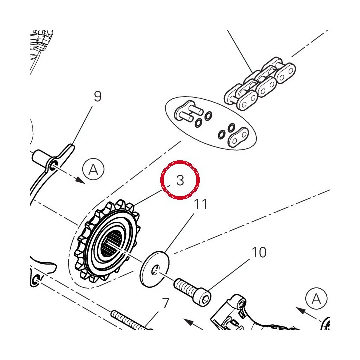 Pignon chaîne D16 44910801A — réf. 44910801A | Ducati Store