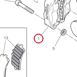 Étrier frein avant droite — réf. 61042161A | Ducati Store