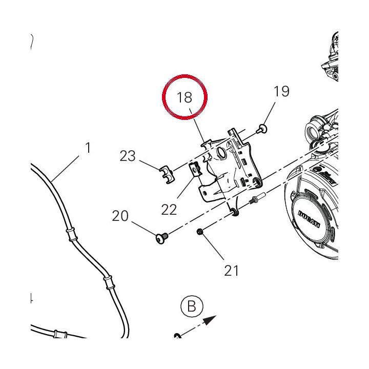 Rear support bracket Abs — réf. 8301M512A | Ducati Store