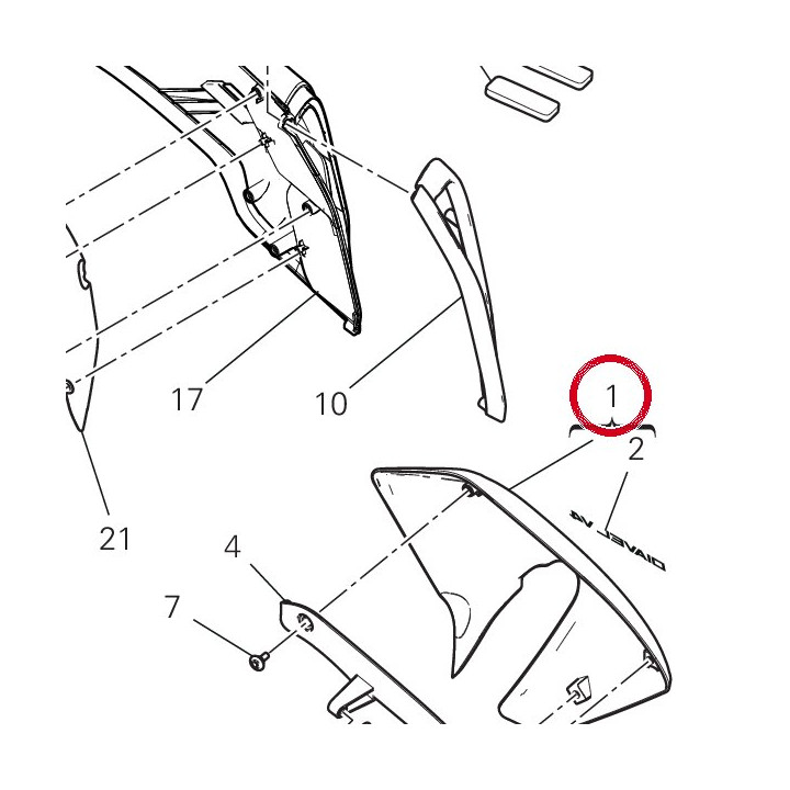 Cache radiateur gauche — réf. 4801D144AB | Ducati Store