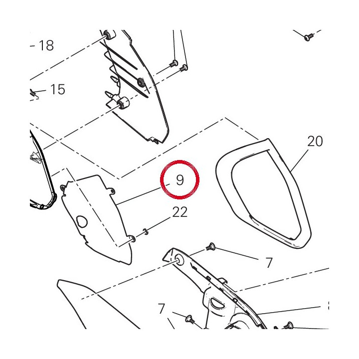 Filet avant droite — réf. 4601M603AA | Ducati Store