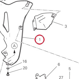 Cover sinistro nero — réf. 4801D091AB | Ducati Store