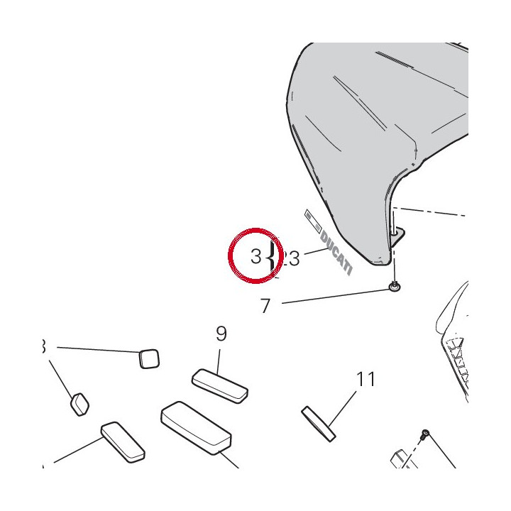 Passenger seat cover — réf. 24717552AB | Ducati Store