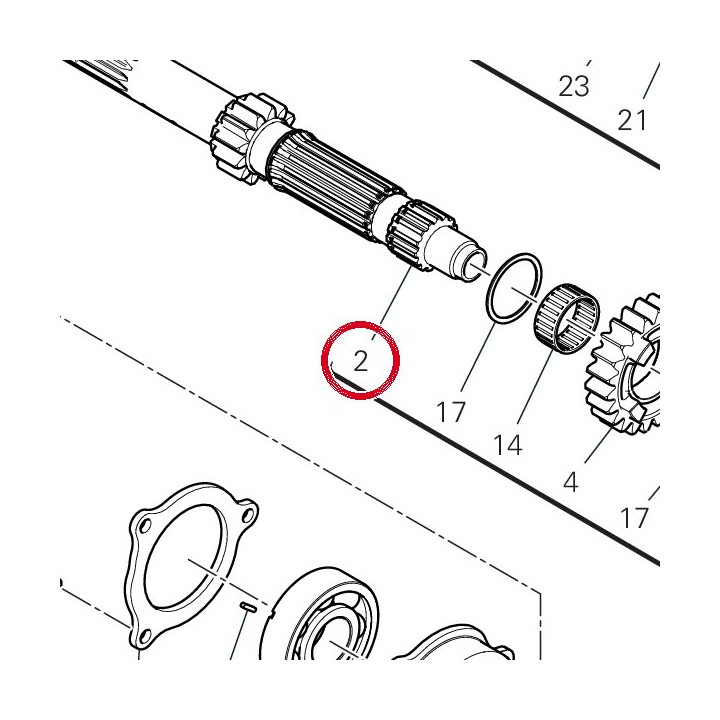 Arbre primaire D13 14912541A — réf. 14911382B | Ducati Store